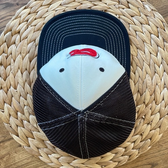 Atlanta Braves Cap Hat Fitted Pacifica Black and White Headwear with Red Accents - Picture 3 of 8